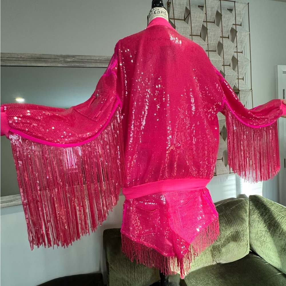 IVY PARK x Adidas Cowboy Carter, Beyoncé Pink Sequin Jacket (M) only - Picture 3 of 4